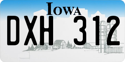 IA license plate DXH312