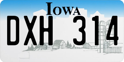 IA license plate DXH314