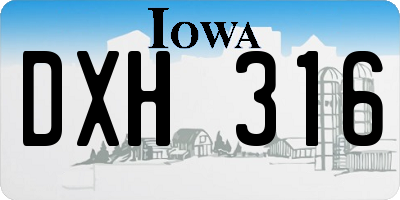 IA license plate DXH316