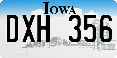 IA license plate DXH356