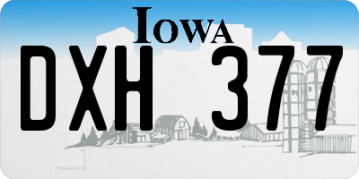 IA license plate DXH377