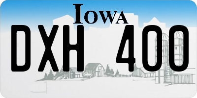 IA license plate DXH400
