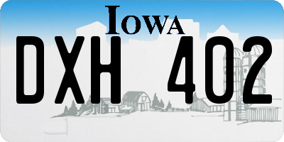 IA license plate DXH402