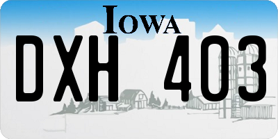 IA license plate DXH403