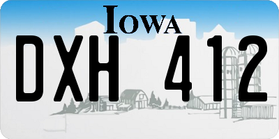 IA license plate DXH412