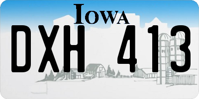 IA license plate DXH413