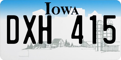 IA license plate DXH415