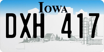 IA license plate DXH417