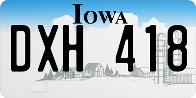 IA license plate DXH418