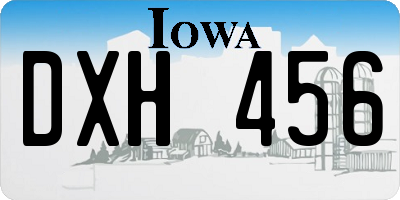 IA license plate DXH456