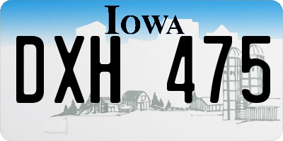 IA license plate DXH475