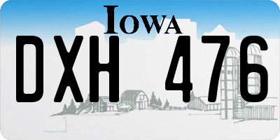 IA license plate DXH476