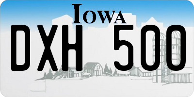 IA license plate DXH500