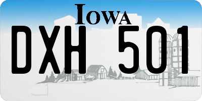 IA license plate DXH501