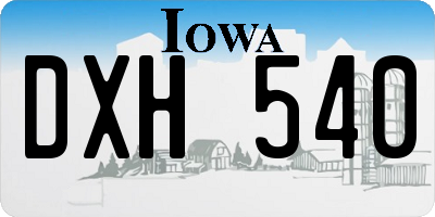 IA license plate DXH540