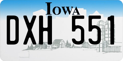 IA license plate DXH551