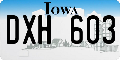 IA license plate DXH603