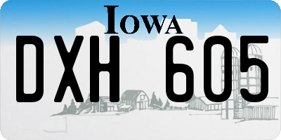 IA license plate DXH605