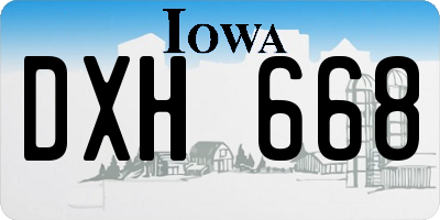 IA license plate DXH668
