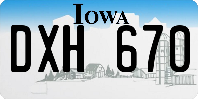 IA license plate DXH670
