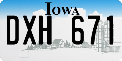 IA license plate DXH671