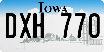 IA license plate DXH770