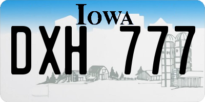 IA license plate DXH777