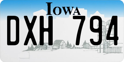 IA license plate DXH794