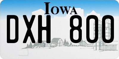 IA license plate DXH800