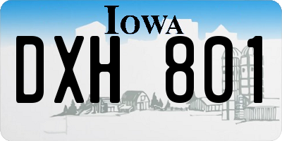 IA license plate DXH801