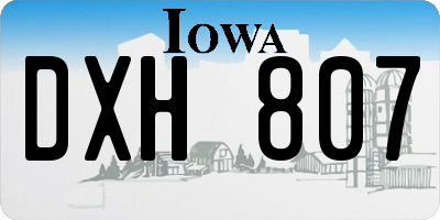 IA license plate DXH807