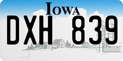 IA license plate DXH839