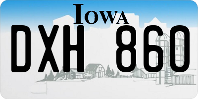 IA license plate DXH860