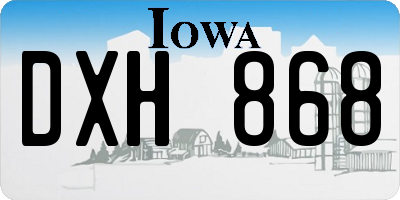 IA license plate DXH868