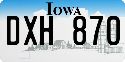 IA license plate DXH870