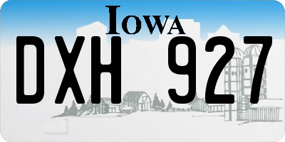 IA license plate DXH927