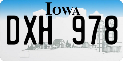 IA license plate DXH978