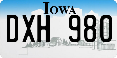 IA license plate DXH980