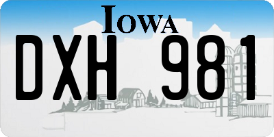 IA license plate DXH981