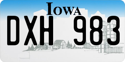 IA license plate DXH983