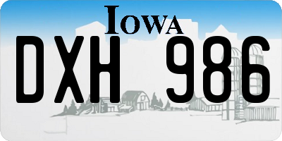 IA license plate DXH986