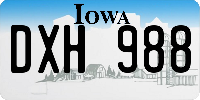 IA license plate DXH988