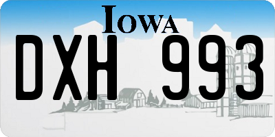 IA license plate DXH993