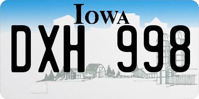 IA license plate DXH998