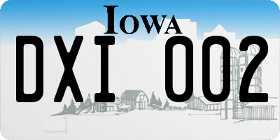 IA license plate DXI002