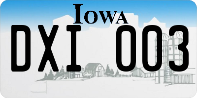 IA license plate DXI003