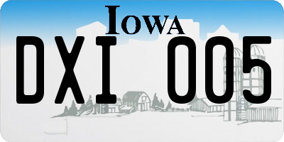 IA license plate DXI005