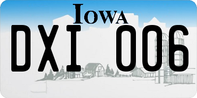 IA license plate DXI006