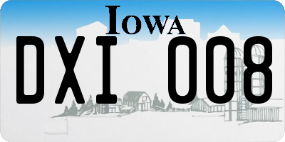 IA license plate DXI008