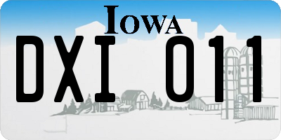 IA license plate DXI011